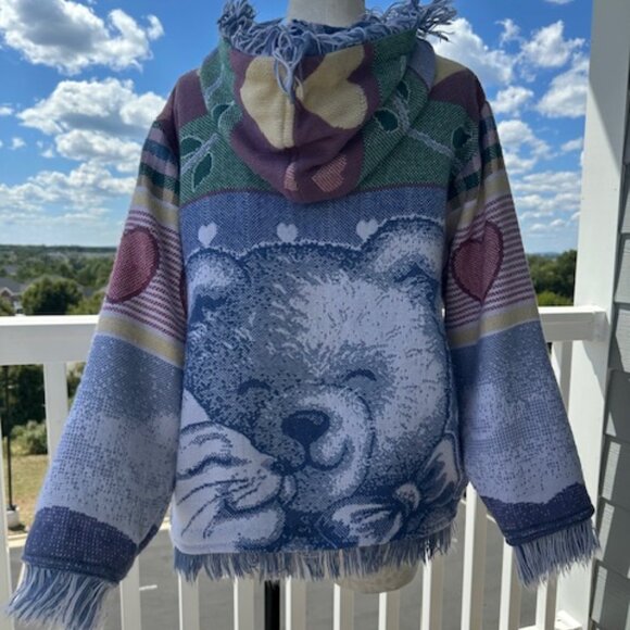 Teddy Bear Hoodie made from tapestry throw - Size Medium - Picture 6 of 8